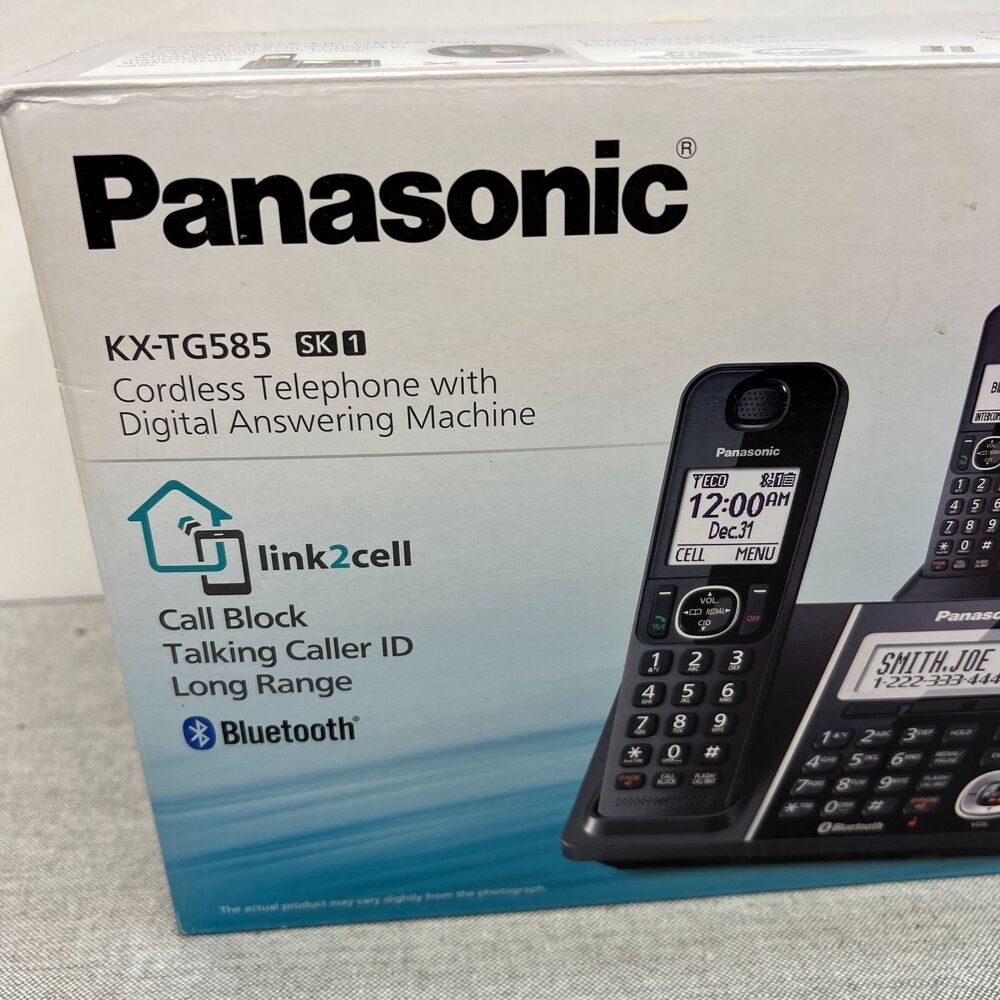 Panasonic KX-TG585 SK 1 Cell Bluetooth Cordless Phone 5 Handset Digital Answer - Picture 2 of 6